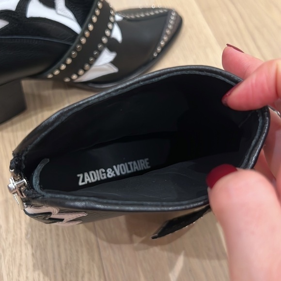Zadig & Voltaire | NWOB Cara Black and White Cow Print booties - Size IT 39 - Picture 9 of 11